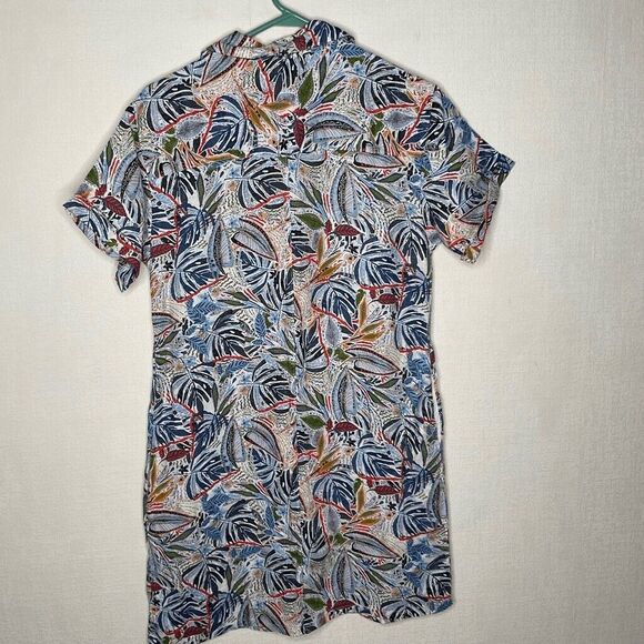 NWT C&C California 100% Linen Short Sleeve Button Up Shirt Women Size S Blue - Picture 9 of 10